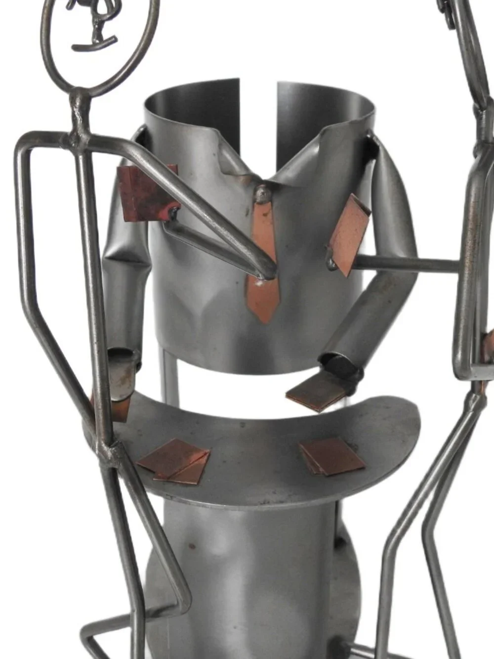 BRUBAKER Metal Sculpture Poker Player Wine Bottle Holder Bar Decor